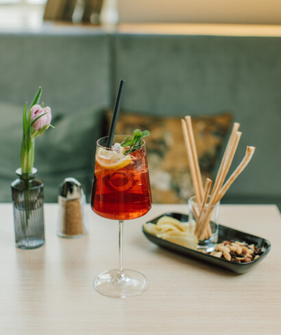 Aperol Sprizz & snacks at Das Kaffeehaus, Salzburg