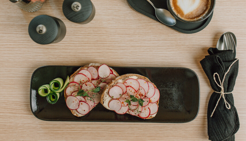 Austrian farmhouse bread with butter and radish.